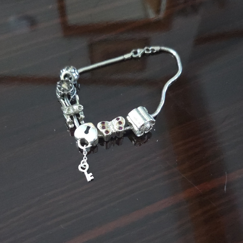 Elegant Silver Charm Bracelet